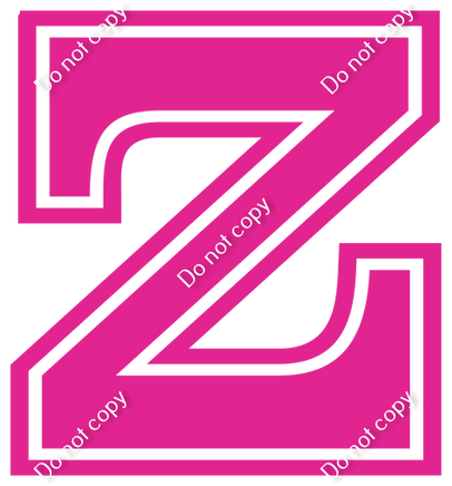 18" Greek Individual Flat Hot Pink - Alphabet Pieces Zeta