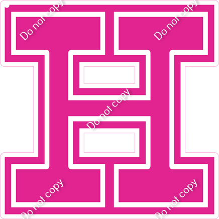 18" Greek Individual Flat Hot Pink - Alphabet Pieces Eta