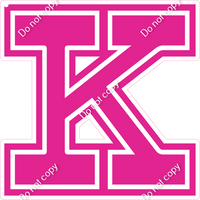 18" Greek Individual Flat Hot Pink - Alphabet Pieces Kappa