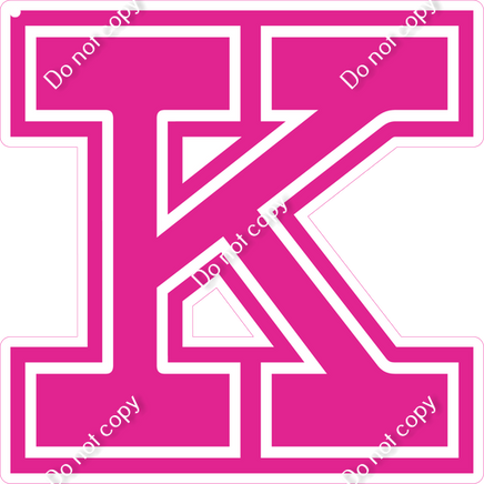 18" Greek Individual Flat Hot Pink - Alphabet Pieces Kappa