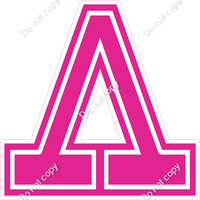 18" Greek Individual Flat Hot Pink - Alphabet Pieces Lambda