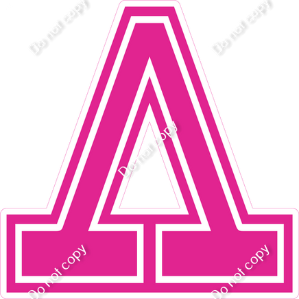 18" Greek Individual Flat Hot Pink - Alphabet Pieces Lambda