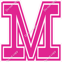 18" Greek Individual Flat Hot Pink - Alphabet Pieces Mu