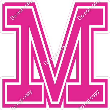18" Greek Individual Flat Hot Pink - Alphabet Pieces Mu