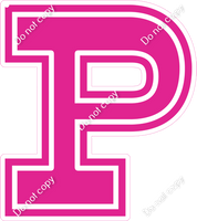 18" Greek Individual Flat Hot Pink - Alphabet Pieces Rho