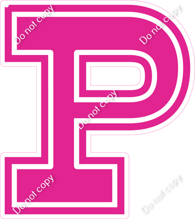 18" Greek Individual Flat Hot Pink - Alphabet Pieces Rho