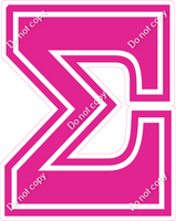 18" Greek Individual Flat Hot Pink - Alphabet Pieces Sigma