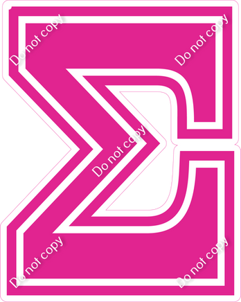 18" Greek Individual Flat Hot Pink - Alphabet Pieces Sigma