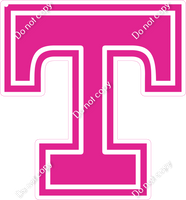18" Greek Individual Flat Hot Pink - Alphabet Pieces Tau