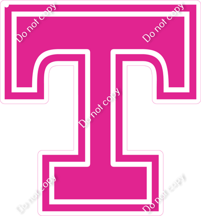 18" Greek Individual Flat Hot Pink - Alphabet Pieces Tau