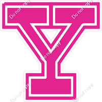 18" Greek Individual Flat Hot Pink - Alphabet Pieces Upsilon