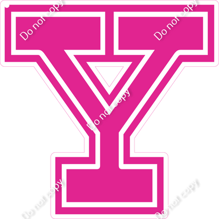 18" Greek Individual Flat Hot Pink - Alphabet Pieces Upsilon