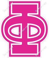 18" Greek Individual Flat Hot Pink - Alphabet Pieces Phi