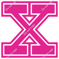 18" Greek Individual Flat Hot Pink - Alphabet Pieces Chi
