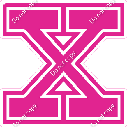 18" Greek Individual Flat Hot Pink - Alphabet Pieces Chi