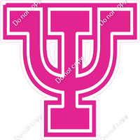 18" Greek Individual Flat Hot Pink - Alphabet Pieces Psi