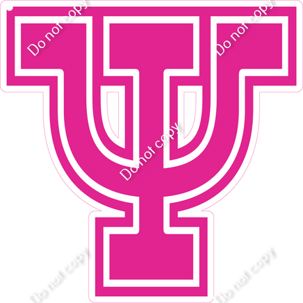 18" Greek Individual Flat Hot Pink - Alphabet Pieces Psi