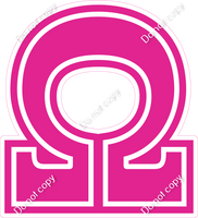 18" Greek Individual Flat Hot Pink - Alphabet Pieces Omega
