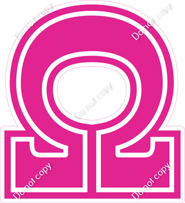 18" Greek Individual Flat Hot Pink - Alphabet Pieces Omega