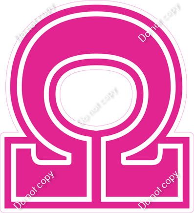 18" Greek Individual Flat Hot Pink - Alphabet Pieces Omega