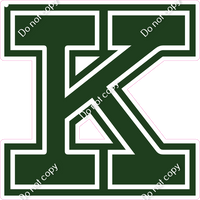 18" Greek Individual Flat Hunter Green - Alphabet Pieces Kappa