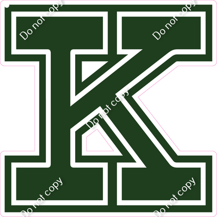 18" Greek Individual Flat Hunter Green - Alphabet Pieces Kappa