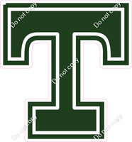 18" Greek Individual Flat Hunter Green - Alphabet Pieces Tau