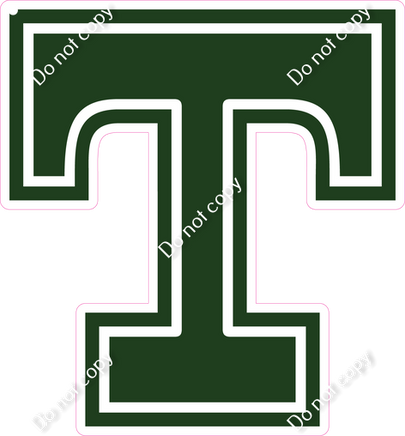 18" Greek Individual Flat Hunter Green - Alphabet Pieces Tau
