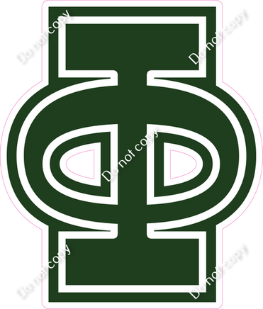 18" Greek Individual Flat Hunter Green - Alphabet Pieces Phi
