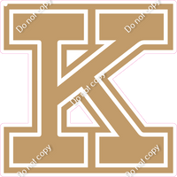 18" Greek Individual Flat Khaki - Alphabet Pieces Kappa
