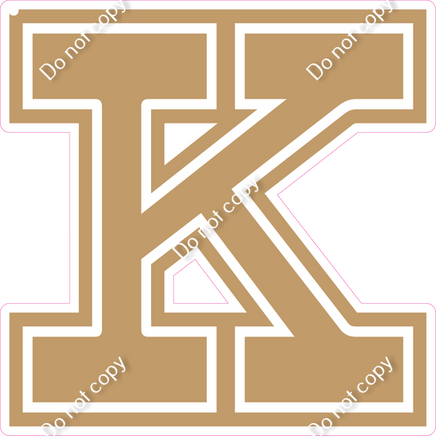 18" Greek Individual Flat Khaki - Alphabet Pieces Kappa