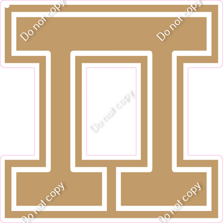18" Greek Individual Flat Khaki - Alphabet Pieces Pi