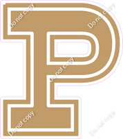 18" Greek Individual Flat Khaki - Alphabet Pieces Rho