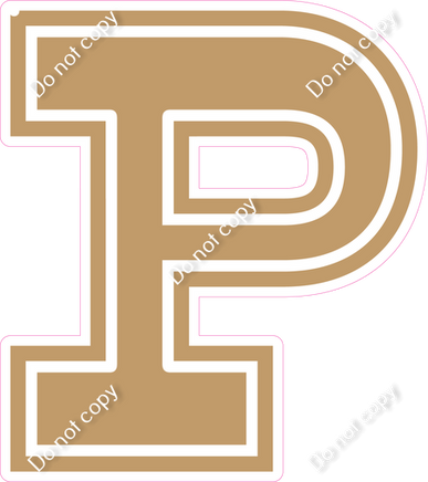 18" Greek Individual Flat Khaki - Alphabet Pieces Rho