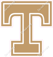 18" Greek Individual Flat Khaki - Alphabet Pieces Tau