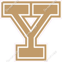 18" Greek Individual Flat Khaki - Alphabet Pieces Upsilon
