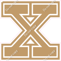 18" Greek Individual Flat Khaki - Alphabet Pieces Chi
