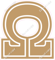 18" Greek Individual Flat Khaki - Alphabet Pieces Omega