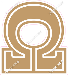 18" Greek Individual Flat Khaki - Alphabet Pieces Omega