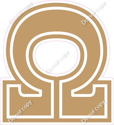 18" Greek Individual Flat Khaki - Alphabet Pieces Omega