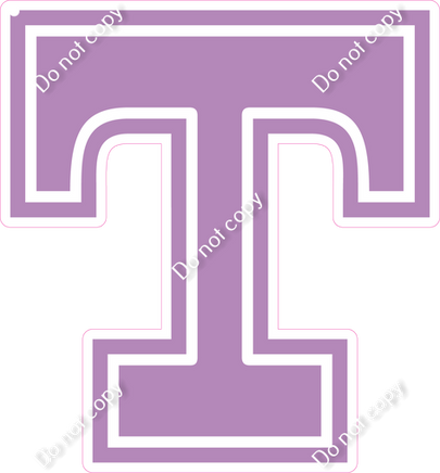 18" Greek Individual Flat Lavender - Alphabet Pieces Tau