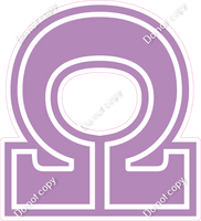 18" Greek Individual Flat Lavender - Alphabet Pieces Omega
