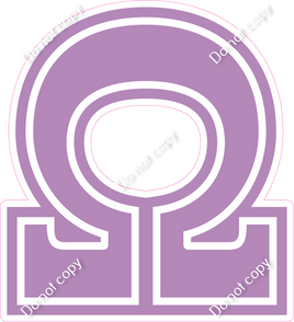 18" Greek Individual Flat Lavender - Alphabet Pieces Omega