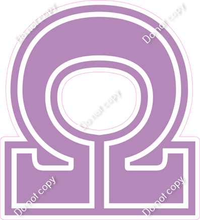 18" Greek Individual Flat Lavender - Alphabet Pieces Omega