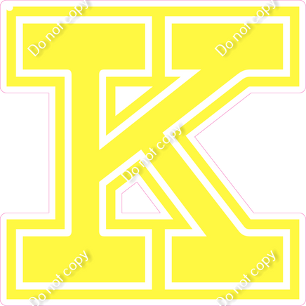 18" Greek Individual Flat Lemon - Alphabet Pieces Kappa