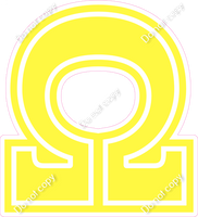 18" Greek Individual Flat Lemon - Alphabet Pieces Omega