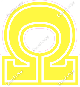 18" Greek Individual Flat Lemon - Alphabet Pieces Omega