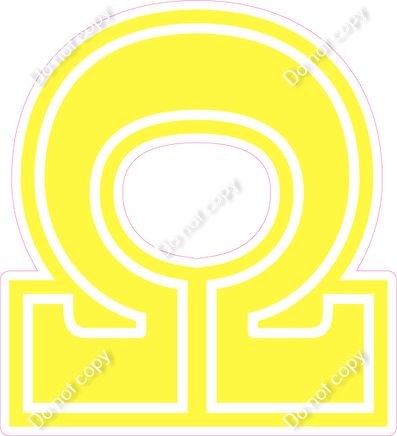 18" Greek Individual Flat Lemon - Alphabet Pieces Omega