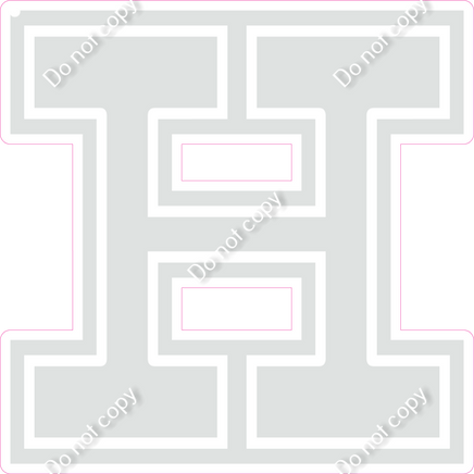 18" Greek Individual Flat Light Grey - Alphabet Pieces Eta
