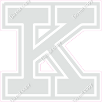 18" Greek Individual Flat Light Grey - Alphabet Pieces Kappa